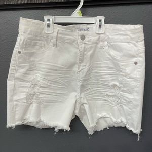 White Eyelet Judy Blue Shorts